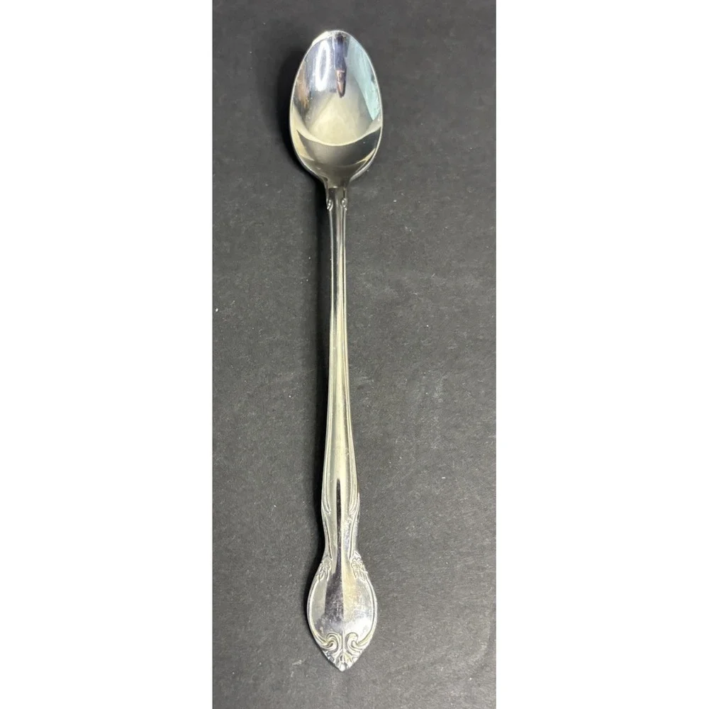 6 Imperial Parliament Iced Tea Spoons Floral Scroll Discontinued 7 1/2